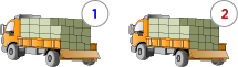 Dénombrer les collections de 1 à 5 - Identifier les quantités jusqu'à 5 - Numération: Identifier les quantités de 1 à 5 - deux camions